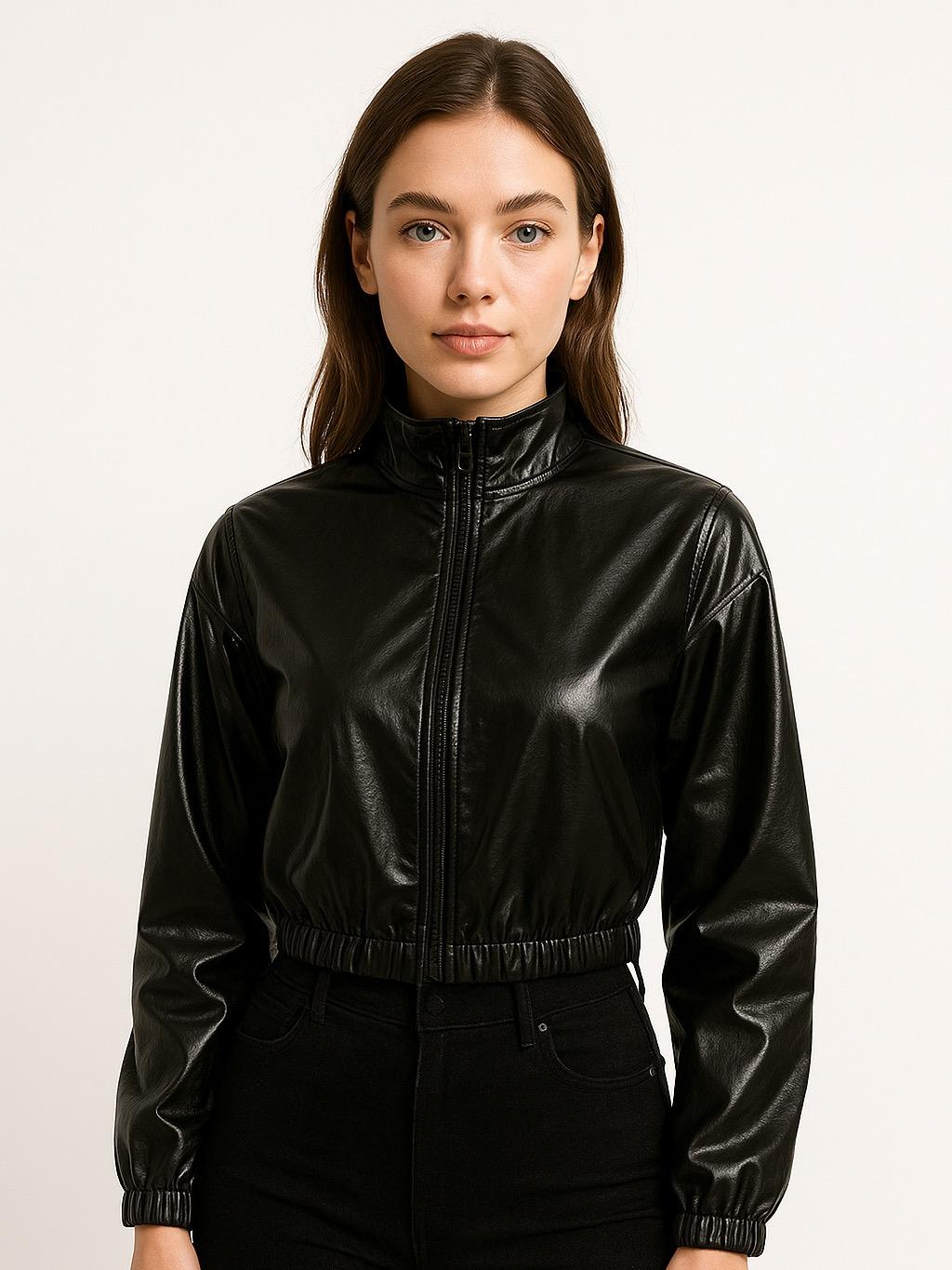 Chamarra Antonella - Chaqueta con Cremallera Frontal Elegante y Brillante